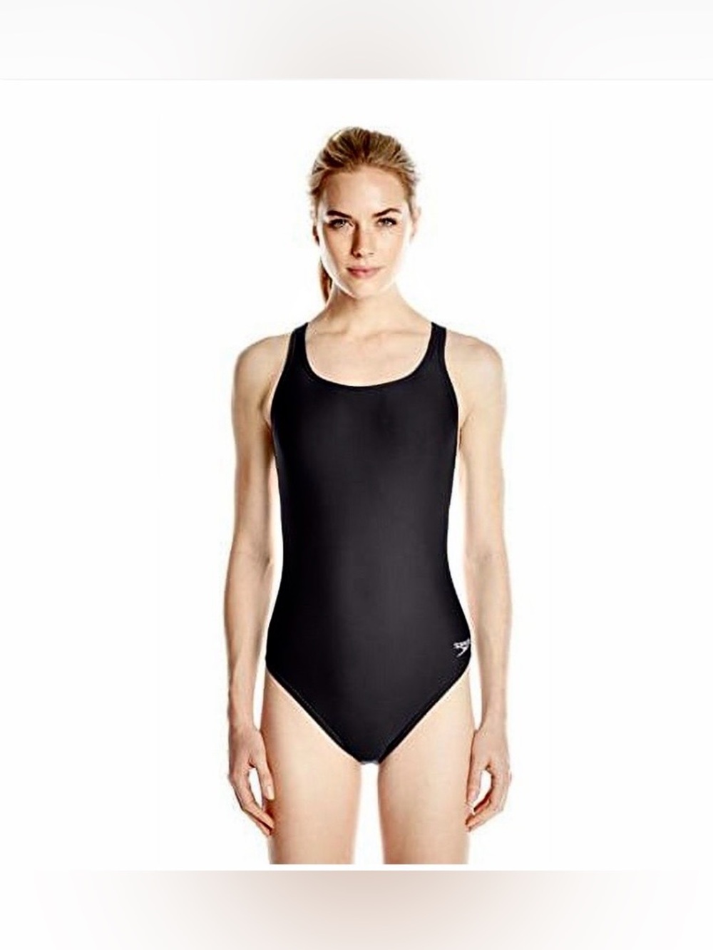 Speedo Woman’s Xyra Life Lycra Racing One Piece Black Swimsuit Size 32